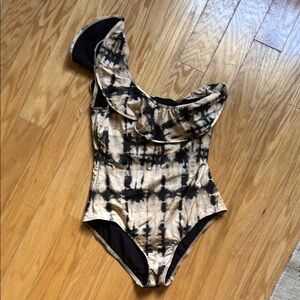 Ulla Johnson Tie-Dye One-Shoulder Swimsuit